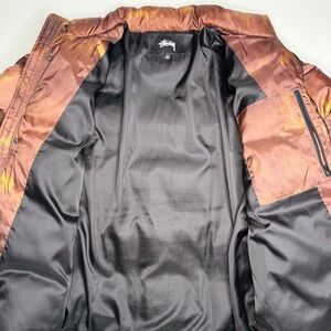 Stussy Men's Copper and Black Puffer Jacket